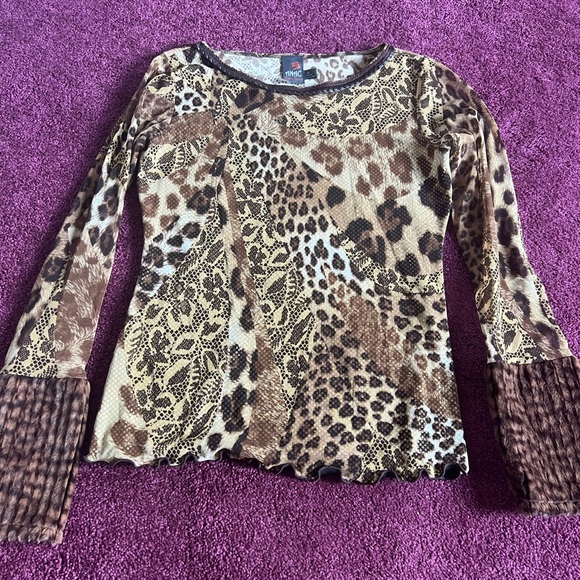 ANAC mesh top with fur accent! - Picture 1 of 6